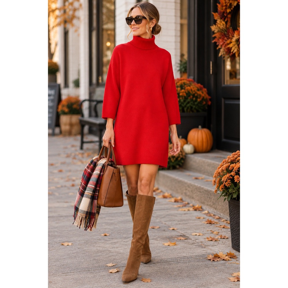 Tuckernuck Pomander Place Vivianne Red Sweater Dress (MSRP: $158) Large